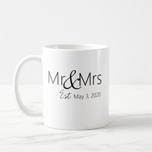 Gepersonaliseerde koffie-mok "Mr & Mrs." Koffiemok (Links)