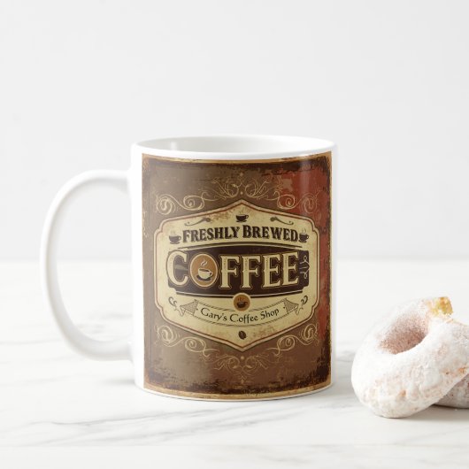 Gepersonaliseerde  koffie Mok – vers gebrouwen w (Met donut)
