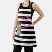 Gepersonaliseerde koffie Queen Striped Apron Schort (Insitu)