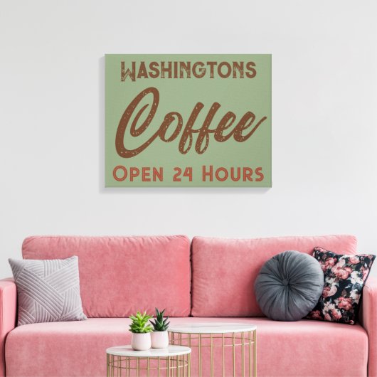 Gepersonaliseerde koffie teken kunst canvas afdruk (Insitu (Woonkamer))