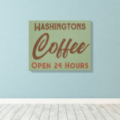 Gepersonaliseerde  koffie teken kunst canvas afdruk (Insitu (Houten vloer))