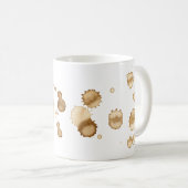 Gepersonaliseerde koffie vlekken grunge tekst plez koffiemok (Voorkant rechts)