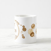 Gepersonaliseerde koffie vlekken grunge tekst plez koffiemok (Center)
