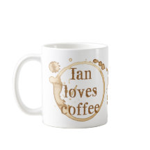 Gepersonaliseerde koffie vlekken grunge tekst plez