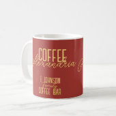 Gepersonaliseerde koffiebar rustieke typografie koffiemok (Voorkant links)
