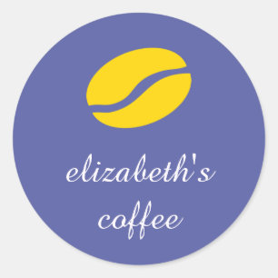 Gepersonaliseerde koffiebonen ronde sticker