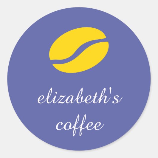 Gepersonaliseerde koffiebonen ronde sticker (Voorkant)