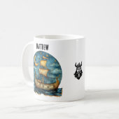 Gepersonaliseerde koffiemok met Vikingschip (Voorkant links)