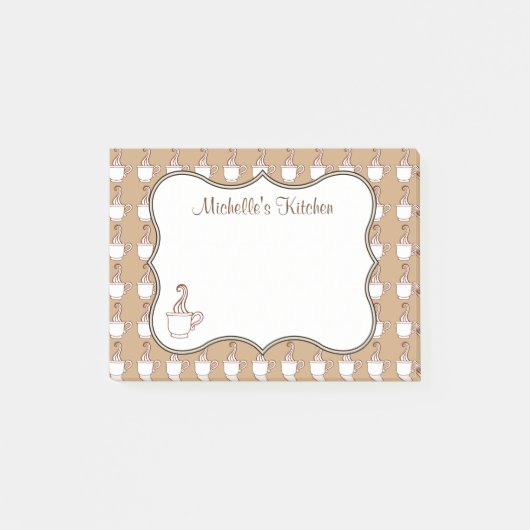 Gepersonaliseerde koffiepost Het merkt op Post-it® Notes (Voorkant)