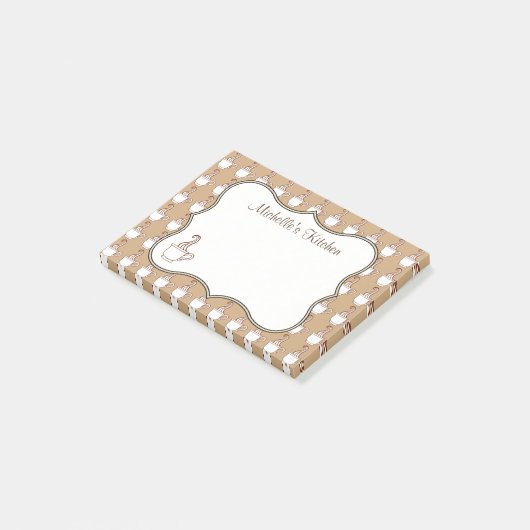 Gepersonaliseerde koffiepost Het merkt op Post-it® Notes (Schuin)