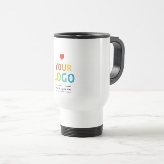 Gepersonaliseerde koffietumbler | Uw zakelijke Log Reisbeker (Voorkant rechts)