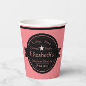 Gepersonaliseerde koffiewinkel logo Papierkop Papieren Bekers (Voorkant)