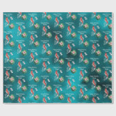 Gepersonaliseerde Koi Fish, Cherry Blossom Birthda Cadeaupapier (Vlak)