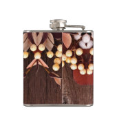 Gepersonaliseerde kolf katoenen tak op donkere hou heupfles (Achterkant)