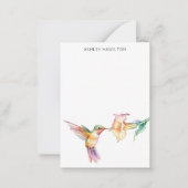 Gepersonaliseerde kolibrie bloem notitiekaartje (Voorkant)