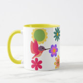 Gepersonaliseerde kolibrie en bloemen mok (Links)