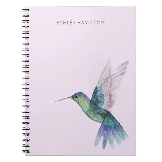 Gepersonaliseerde kolibrie Waterverf Notitieboek (Voorkant)