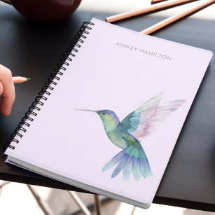 Gepersonaliseerde kolibrie Waterverf Notitieboek