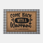 Gepersonaliseerde kom terug met een bevelschrift p deurmat (Voorkant)