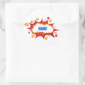  gepersonaliseerde komische explosie ronde sticker (Tas)