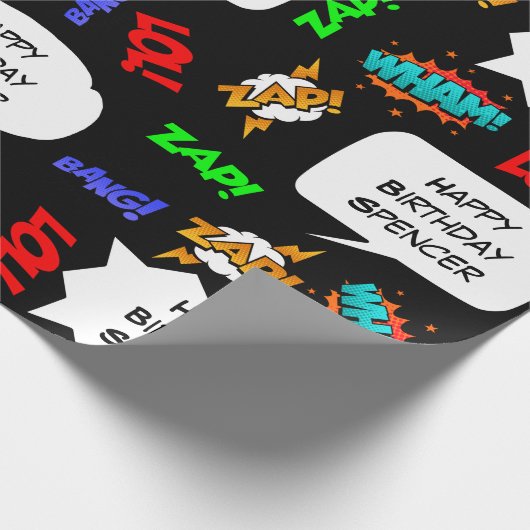 Gepersonaliseerde komische verjaardag cadeaupapier (Hoek)