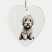 Gepersonaliseerde Komondor Puppy Keramisch Ornament (Rechts)