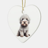 Gepersonaliseerde Komondor Puppy Keramisch Ornament (Links)