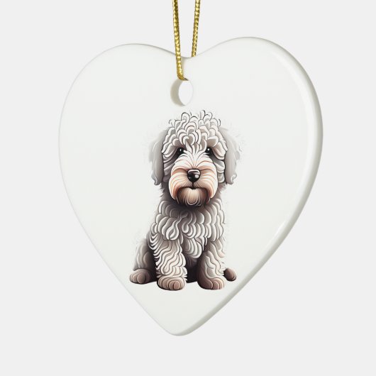 Gepersonaliseerde Komondor Puppy Keramisch Ornament (Links)