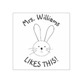 Gepersonaliseerde konijn leraar lof rubberstempel (Afrduk)