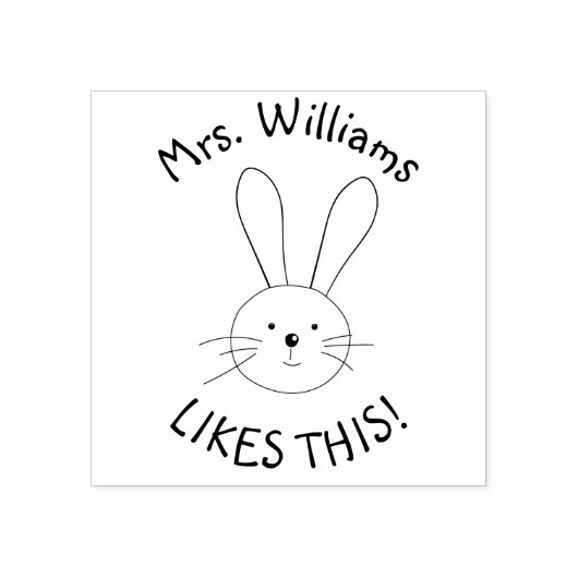 Gepersonaliseerde konijn leraar lof rubberstempel (Afrduk)