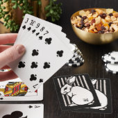 Gepersonaliseerde  konijn zwart en wit pokerkaarten (Insitu)