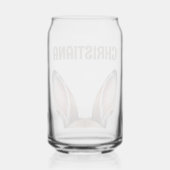 Gepersonaliseerde konijnenoren Schattigee paashaas Blikvorm Glas (Achterkant)