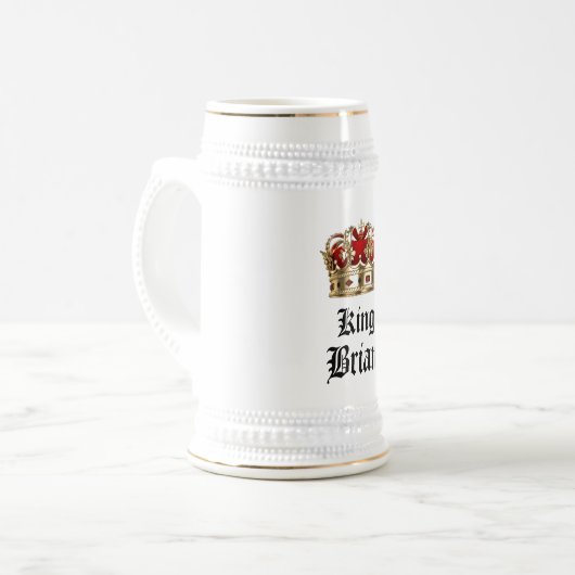 Gepersonaliseerde koning Beer Stein Bierpul (Voorkant links)