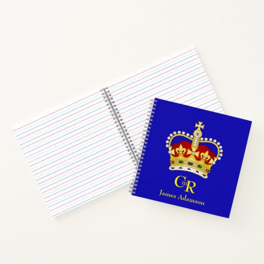 Gepersonaliseerde koning Charles III Monogram en K Notitieboek (Binnen)