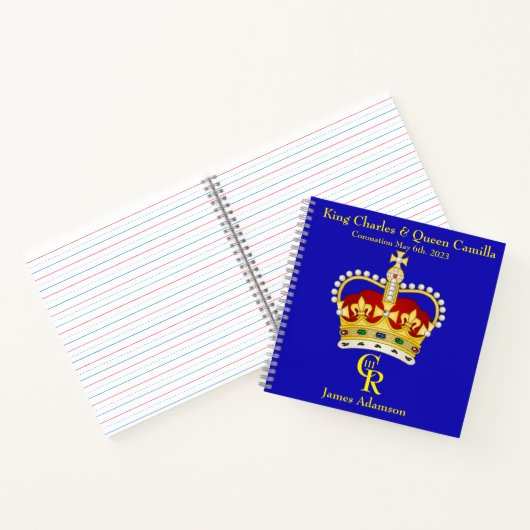 Gepersonaliseerde koning Charles III Monogram en K Notitieboek (Binnen)