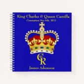 Gepersonaliseerde koning Charles III Monogram en K Notitieboek (Voorkant)