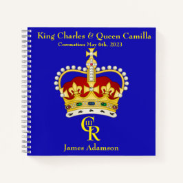 Gepersonaliseerde koning Charles III Monogram en K Notitieboek