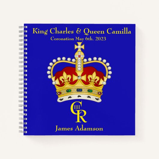 Gepersonaliseerde koning Charles III Monogram en K Notitieboek (Voorkant)
