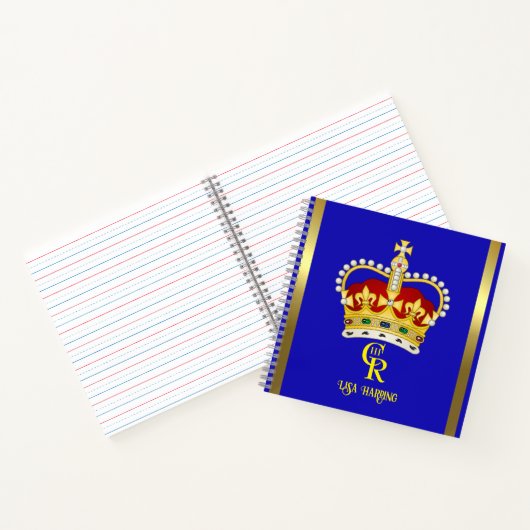 Gepersonaliseerde koning Charles III Monogram en K Notitieboek (Binnen)