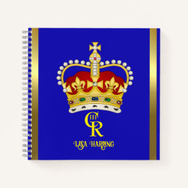 Gepersonaliseerde koning Charles III Monogram en K Notitieboek
