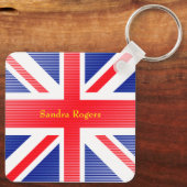 Gepersonaliseerde koning Charles III Monogram en K Sleutelhanger (Achterkant)