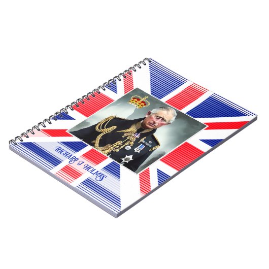 Gepersonaliseerde koning Charles III Notitieboek (Linkerzijde)