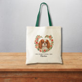 Gepersonaliseerde Koning Charles Spaniel Bloemenha Tote Bag
