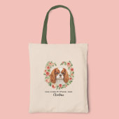 Gepersonaliseerde Koning Charles Spaniel Bloemenha Tote Bag