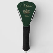 Gepersonaliseerde Koning Crown Green Golf Towel Golfheadcover (Voorkant)