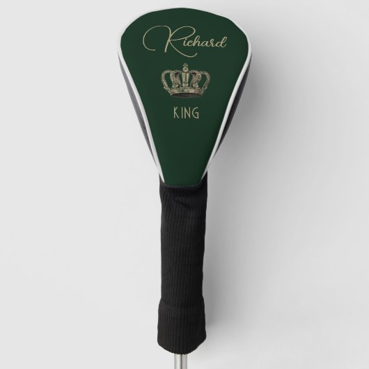 Gepersonaliseerde Koning Crown Green Golf Towel Golfheadcover (Voorkant)