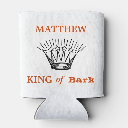 Gepersonaliseerde koning van Bark Funny Blikjeskoeler (Achterkant)