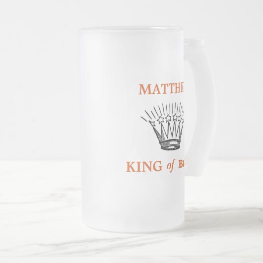 Gepersonaliseerde koning van Bark Funny Matglas Bierpul (Voorkant rechts)