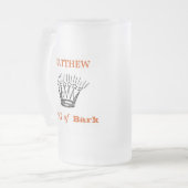 Gepersonaliseerde koning van Bark Funny Matglas Bierpul (Voorkant links)