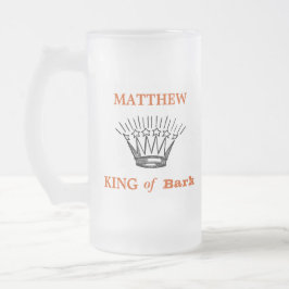 Gepersonaliseerde koning van Bark Funny Matglas Bierpul